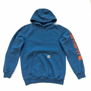 Carhartt K288 Logo Sweatshirt Hoodie Men's S Original Fit - Blue